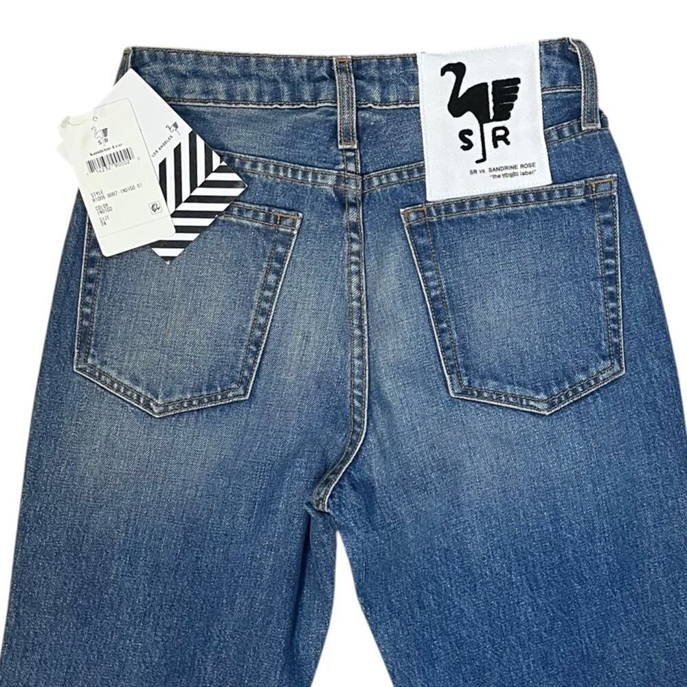 Free People SR vs Sandrine Rose Distressed Button Fly Jeans Size 24 Straight NWT - Picture 5 of 15